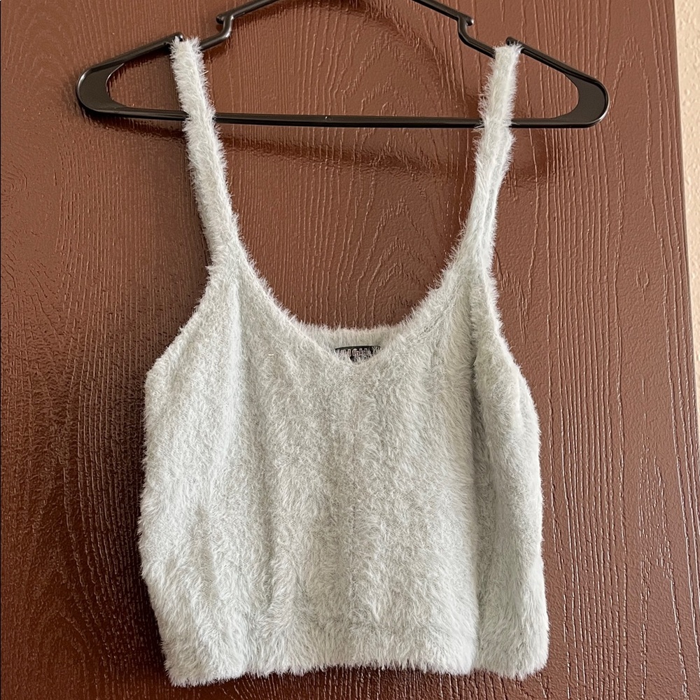 Women's Fuzzy light teal Tank Top